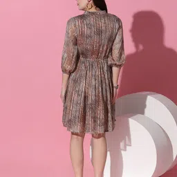 BAESD Floral Print Puff Sleeve Georgette Fit & Flare Mini Dress image 5