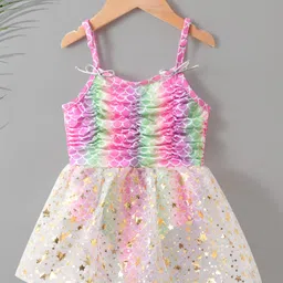 Kookie Kids Sleeveless Frock Style Swim Suit Sequined Design - Pink-picture-32