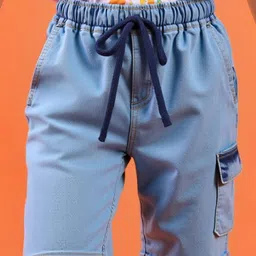 Pine Kids Woven Knee Length Solid Shorts - Light Blue-picture-21