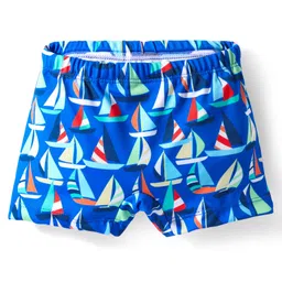 Babyhug Above Knee Length Water Repellent Swimming Trunk with Nautical Theme - Blue-picture-12