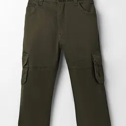 Rikidoos Cotton Solid Cargo Trousers - Dark Olive-picture-21