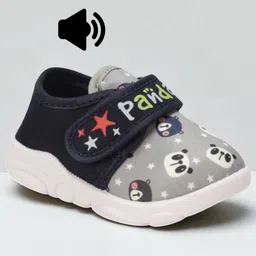 Lil Lollipop Mesh Panda Designed Velcro Closure Musical Shoes - Grey-picture-20