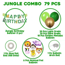 Bubble Trouble Jungle Theme Birthday Decoration - Pack of 79 image 2