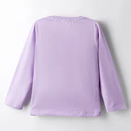 Lazy Bones Sinker Knit Full Sleeves T-Shirt With Floral & Mushroom Print - Lilac image 2