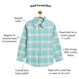 Campana 100% Cotton Woven Full Sleeves Tartan Checked Shirt - Light Blue image 3