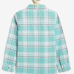 Campana 100% Cotton Woven Full Sleeves Tartan Checked Shirt - Light Blue image 4