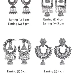 PRIVIU Peacock Shaped Chandbalis Earrings image 2