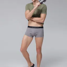 MACHO Men Pack Of 4 Solid Low-Rise Outer Elastic Trunks image 4