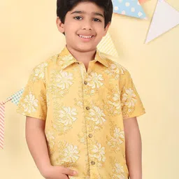 Fabindia Boys Floral Opaque Printed Casual Shirt-picture-21