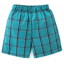 Babyhug Cotton Woven Elasticated Boxers with Checks & Boats Print Pack of 3 - Navy Blue & Yellow image 4