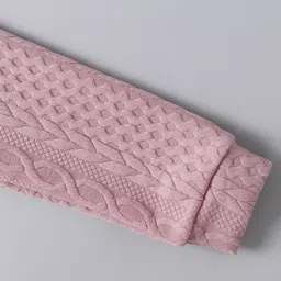 Mark & Mia Full Sleeves Front Open Hooded Sweatjacket with Frill Detailing & Cable Knit Design - Pink image 5