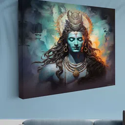 SAF Blue & Black 1 Piece Canvas Religious Wall Paintings image 2