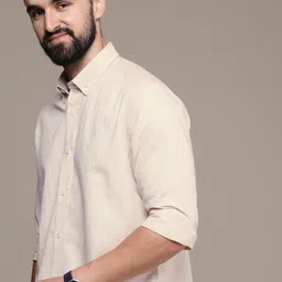 Nautica Classic Fit Opaque Pure Cotton Casual Shirt-image-21