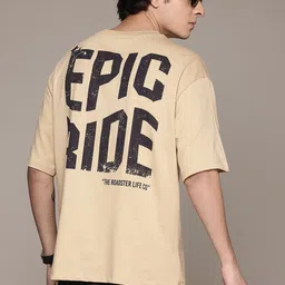 The Roadster Lifestyle Co. Typography Printed Pure Cotton Relaxed Fit T-shirt-picture-30
