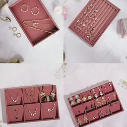 La Trove Pink 4 Pieces Wardrobe Jewellery Organisers-image-78