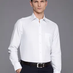 Louis Philippe Pure Cotton Classic Fit Grid Tattersall Checks Opaque Formal Shirt-picture-13