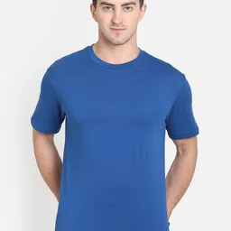 PROTEENS Men Navy Blue Solid Round Neck T-shirt-picture-24