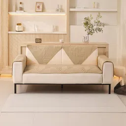 HOUSE OF QUIRK Brown Velvet Anti Slip 4 Seater Sofa Mat image 4