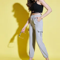 BUY NEW TREND Women Pack of 2 Relaxed High-Rise Joggers Trousers image 5