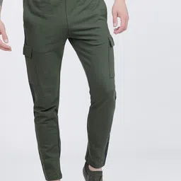 HIGHLANDER Men Olive-Green Solid Slim-Fit Track Pants-picture-40