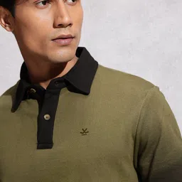WROGN Pure Cotton Comfort Fit Ombre Polo Collar T-shirt image 3