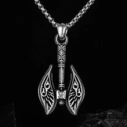 THE MEN GIFT Men Silver-Plated Contemporary Pendant With Chain-image-44