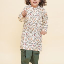 Sethukrishna Boys Floral Printed Regular Kurta with Dhoti Pants-picture-4