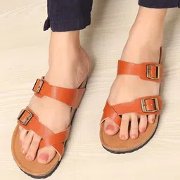 ELLE Women Open Toe Buckle Flats-image-29