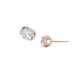 LUNA 14 KT Rose Gold 1.65 Ct Lab Grown Diamond Studded Studs - 1.66 g image 3