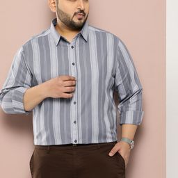Sztori Men Plus Size Original Striped Pure Cotton Formal Shirt-picture-16