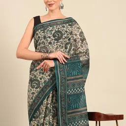 SHANVIKA Floral Print Pure Cotton Saree-picture-35