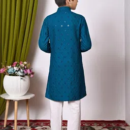 TAKE STYLE Boys Teal Kurta Sets image 2
