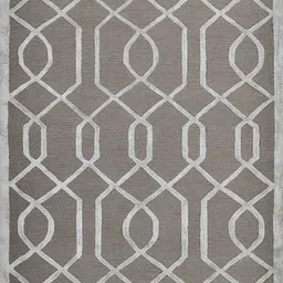 saraswatii global Grey & White Geometric Anti-Skid Woollen Carpet image 2