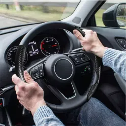 CARIZO CI224169 Carbon Fiber Pattern Non-Slip Steering Wheel Cover for Isuzu MU-7 (Set of 2) image 4