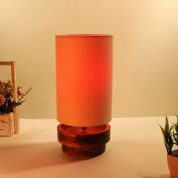 Homesake Beige & Brown Contemporary Handcrafted Column Smart Table Lamp-picture-12
