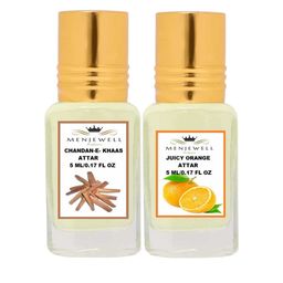 Menjewell Set of 2 Chandan-E-Khaas & Juicy Orange Attar-picture-35