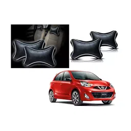Auto Pearl Black Dots CV Car Neck Rest Pillow Compatible for Nissan Micra 2015-picture-14