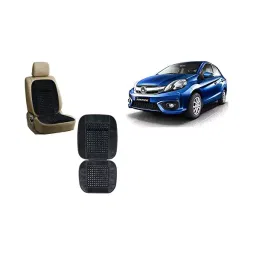 Auto Pearl Car Wooden Bead Seat Cushion with Grey Velvet Border Compatible for Honda Amaze 2018-picture-29