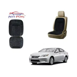 Auto Pearl Car Wooden Bead Seat Cushion with Grey Velvet Border Compatible for Lexus Set of 2 Pcs-picture-10