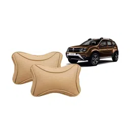 Auto Pearl Beige Dots CV Car Neck Rest Pillow Compatible for Renault Duster 2016-picture-26