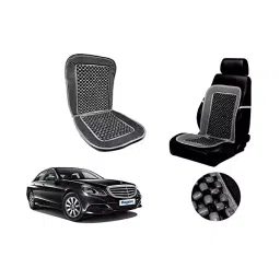 Auto Pearl Car Wooden Bead Seat Cushion with Grey Velvet Border Compatible for Mercedes-Benz E 200-picture-46