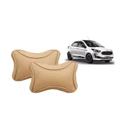 Auto Pearl Beige Dots CV Car Neck Rest Pillow Compatible for Ford Figo 2019-picture-13