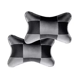 Auto Pearl Black and Grey Designer Car Neck Rest Pillow Compatible for Honda City 2017-picture-40
