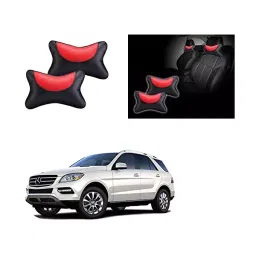 Auto Pearl Black and Red Designer Car Neck Rest Pillow Compatible for Mercedes Benz ML 350-image-85