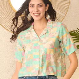 KALINI Women Lapel Collar Shirt Style Top-image-40