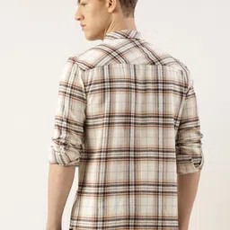 Mast & Harbour Men Standard Slim Fit Checked Spread Collar Pure Cotton Casual Shirt image 3
