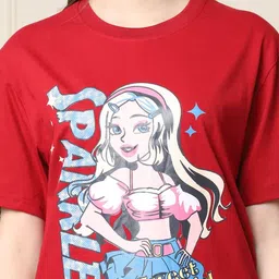 Dreambe Women Typography 2 Wonder Woman Printed Applique T-shirt image 2