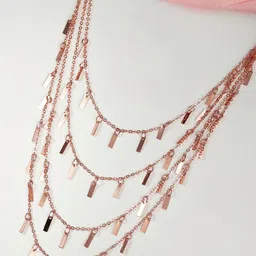 Tokyo Talkies Rose Gold Plated Handcrafted Multi Layer Necklace-image-76