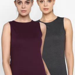 appulse Women Pack of 2 Slim Fit Solid Round Neck T-shirts-picture-13