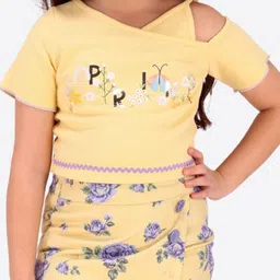 CUTECUMBER Girls Printed Short Sleeves Top With Skorts image 4